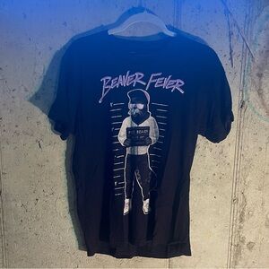 Beaver Fever funny Justin Bieber mugshot tee, size M